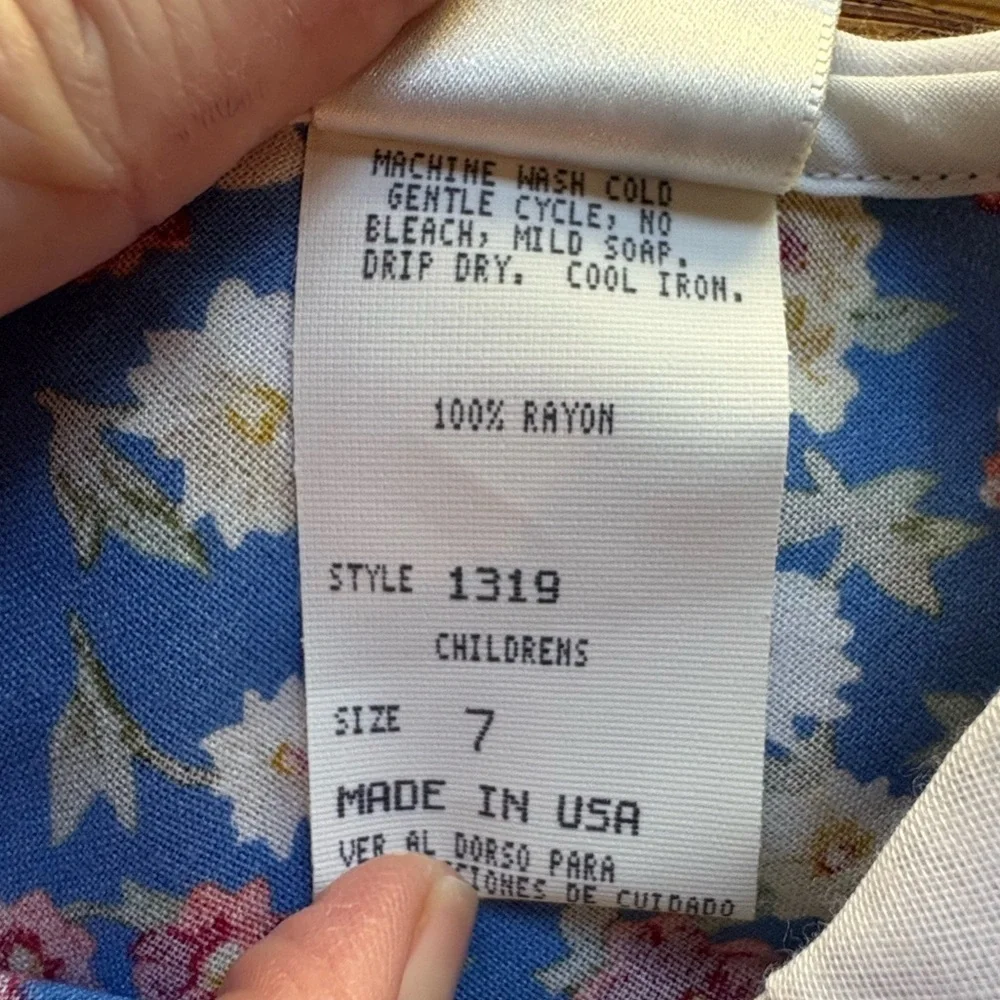 Vintage Ruth of Carolina floral girls dress- size 7